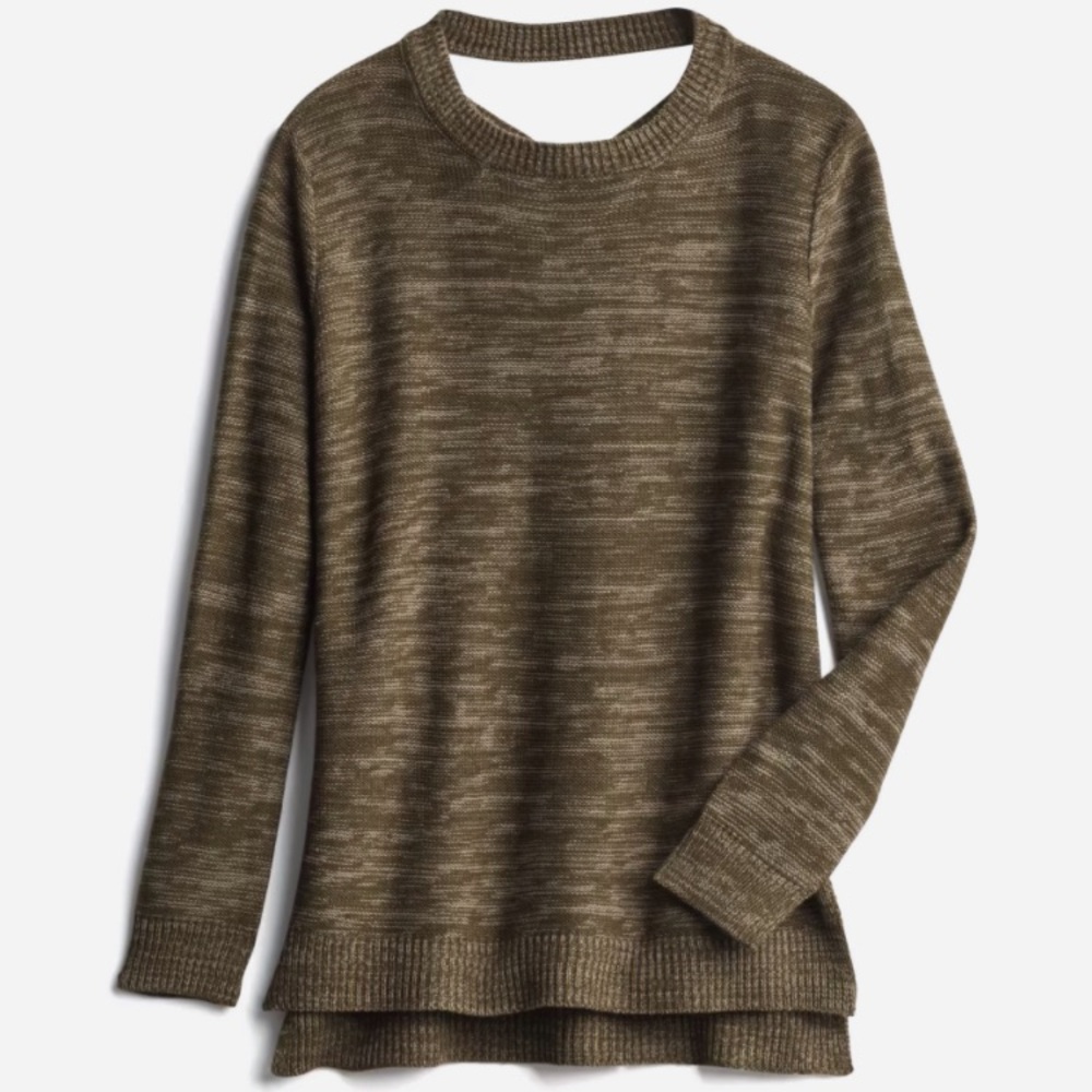 Madison Lilly Cora Back Detail Pullover - Size Small in Olive